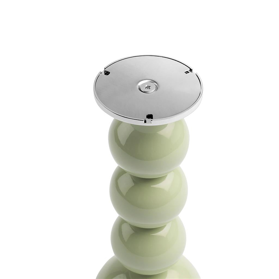 Small Sage Bobbin Lamp Base & Rechargeable Bulb