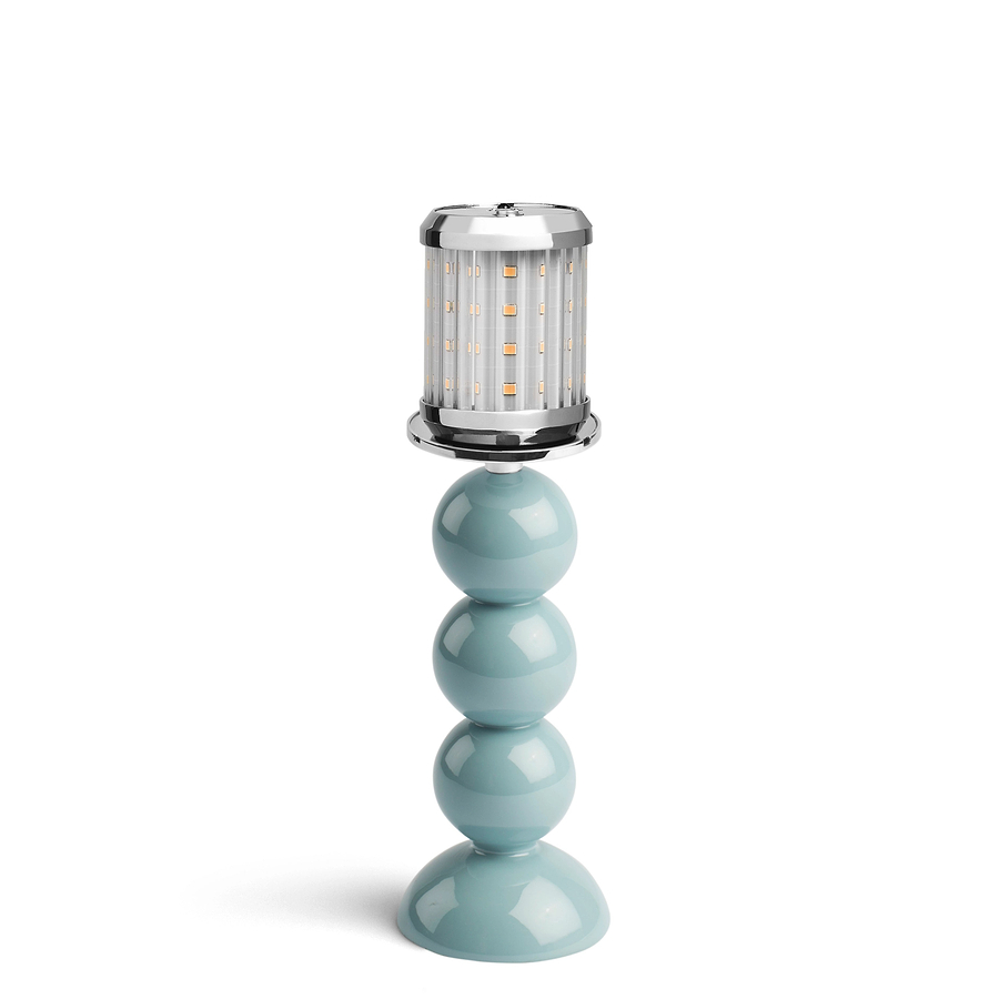 Small Chambray Bobbin Lamp Base & Rechargeable Bulb