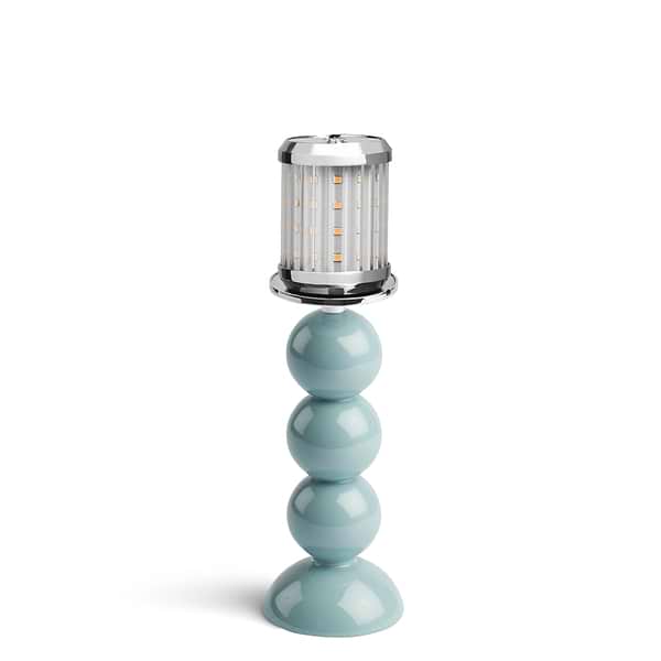 Small Chambray Bobbin Lamp Base & Rechargeable Bulb