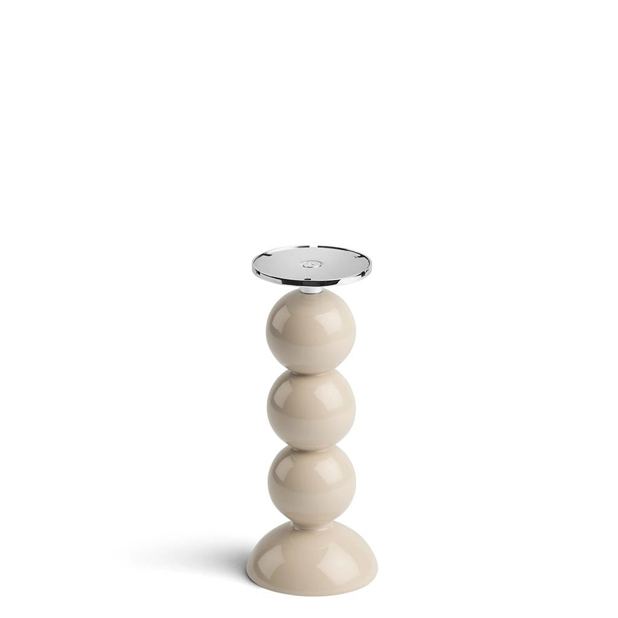 Small Cappuccino Bobbin Lamp Base & Rechargeable Bulb