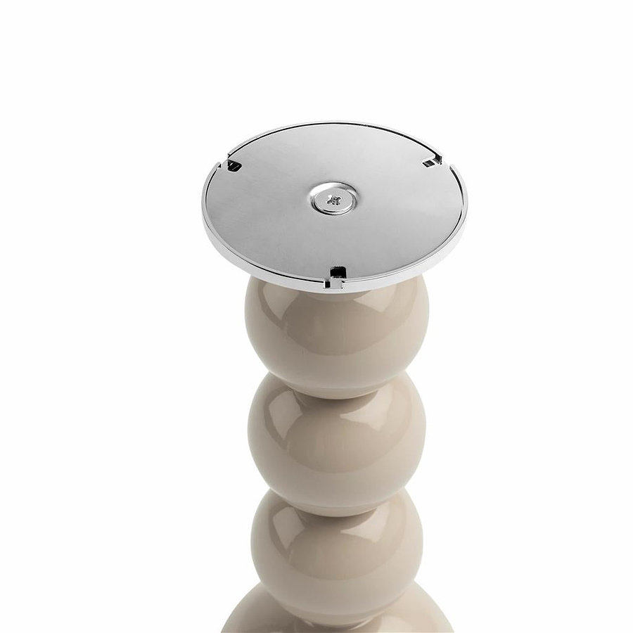 Small Cappuccino Bobbin Lamp Base & Rechargeable Bulb