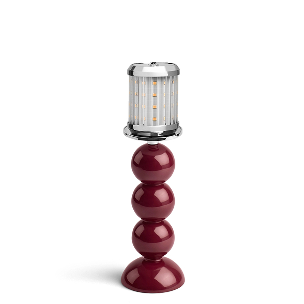Small Cherry Bobbin Lamp Base & Rechargeable Bulb