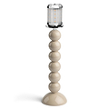 Tall Cappuccino Bobbin Lamp Base & Rechargeable Bulb