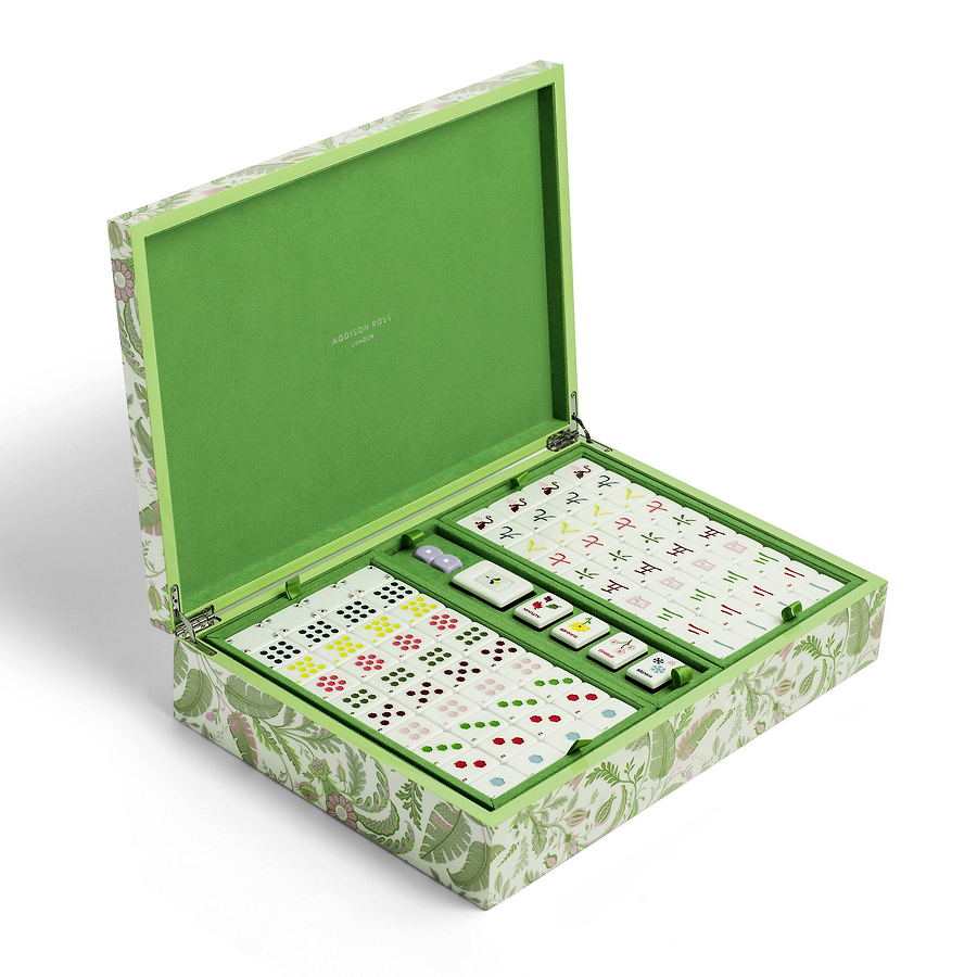 Palm Beach Green Lacquered Mahjong Set