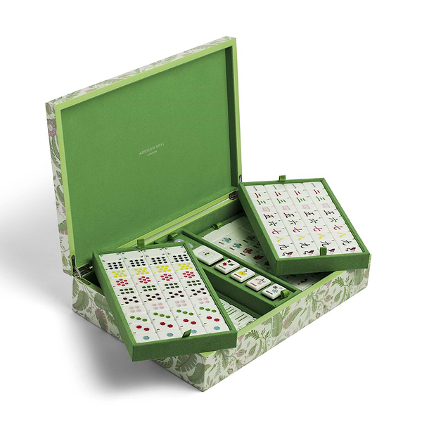 Palm Beach Green Lacquered Mahjong Set