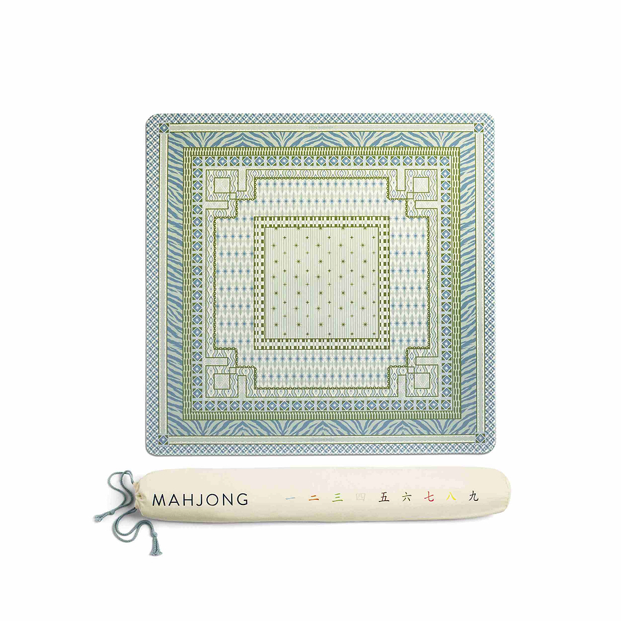 Ikat Green Mahjong Mat