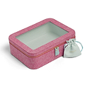 Pink Grasscloth & Eau de Nil Suede Interior Mahjong Travel Bag