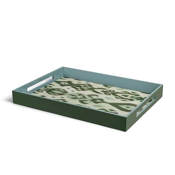 Ikat Medium Khaki & Chambray Two-Tone Tray