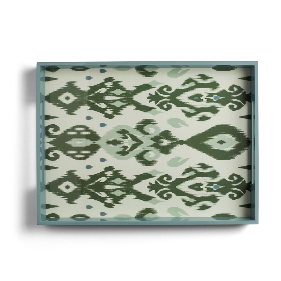 Ikat Medium Khaki & Chambray Two-Tone Tray