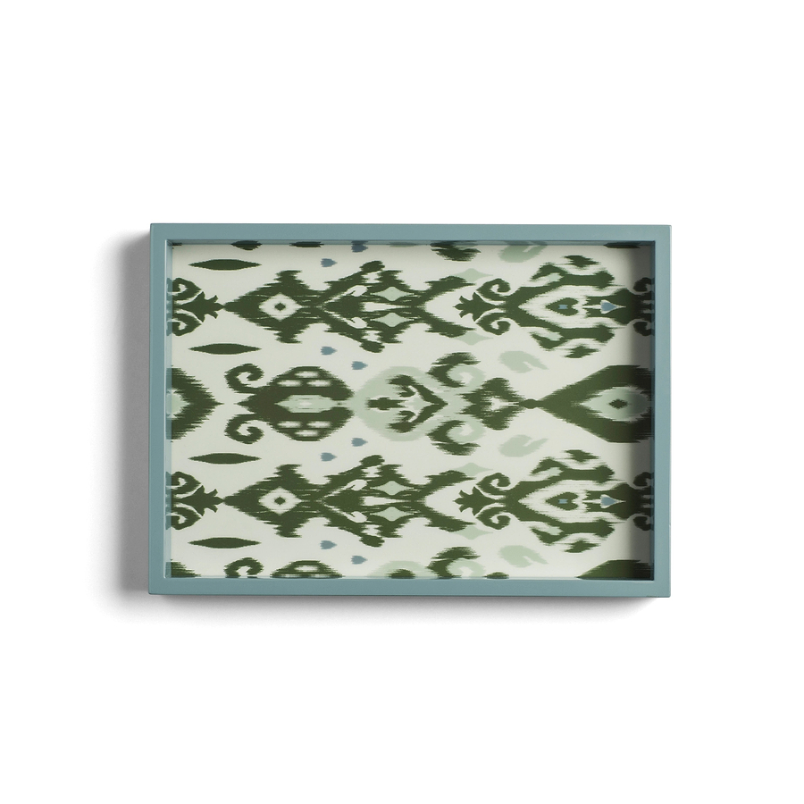 Ikat Small Khaki & Chambray Two-Tone Tray