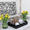 Black Medium Lacquered Scallop Serving Tray - Addison Ross Ltd UK
