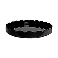Black Round Medium Lacquered Scallop Tray - Addison Ross Ltd UK