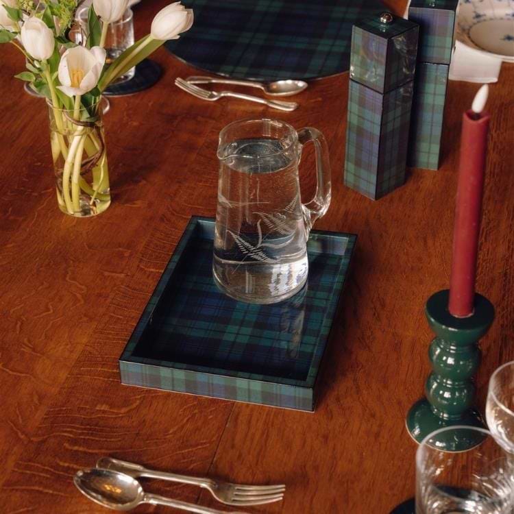 Black Watch Tartan Square Pillar Salt or Pepper Mill - Addison Ross Ltd UK