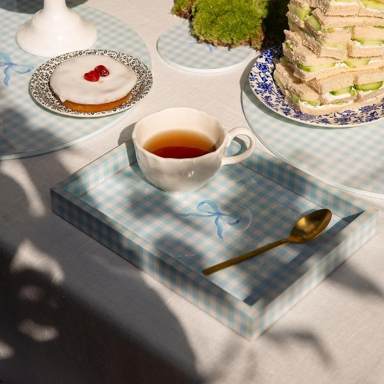 Blue Gingham Coasters - Set of 4 - Addison Ross Ltd UK