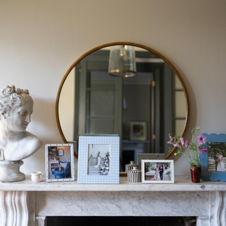 Blue Gingham Lacquer Photo Frame - Addison Ross Ltd UK