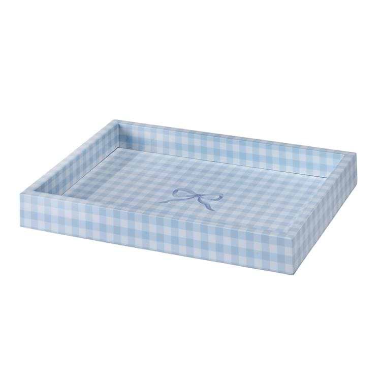 Blue Small Gingham Tray - Addison Ross Ltd UK