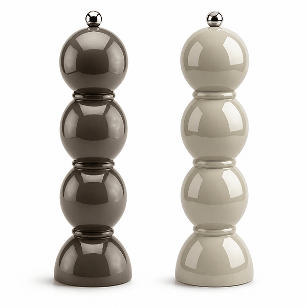 Cappuccino and Mink Bobbin Salt & Pepper Mills - Addison Ross Ltd UK