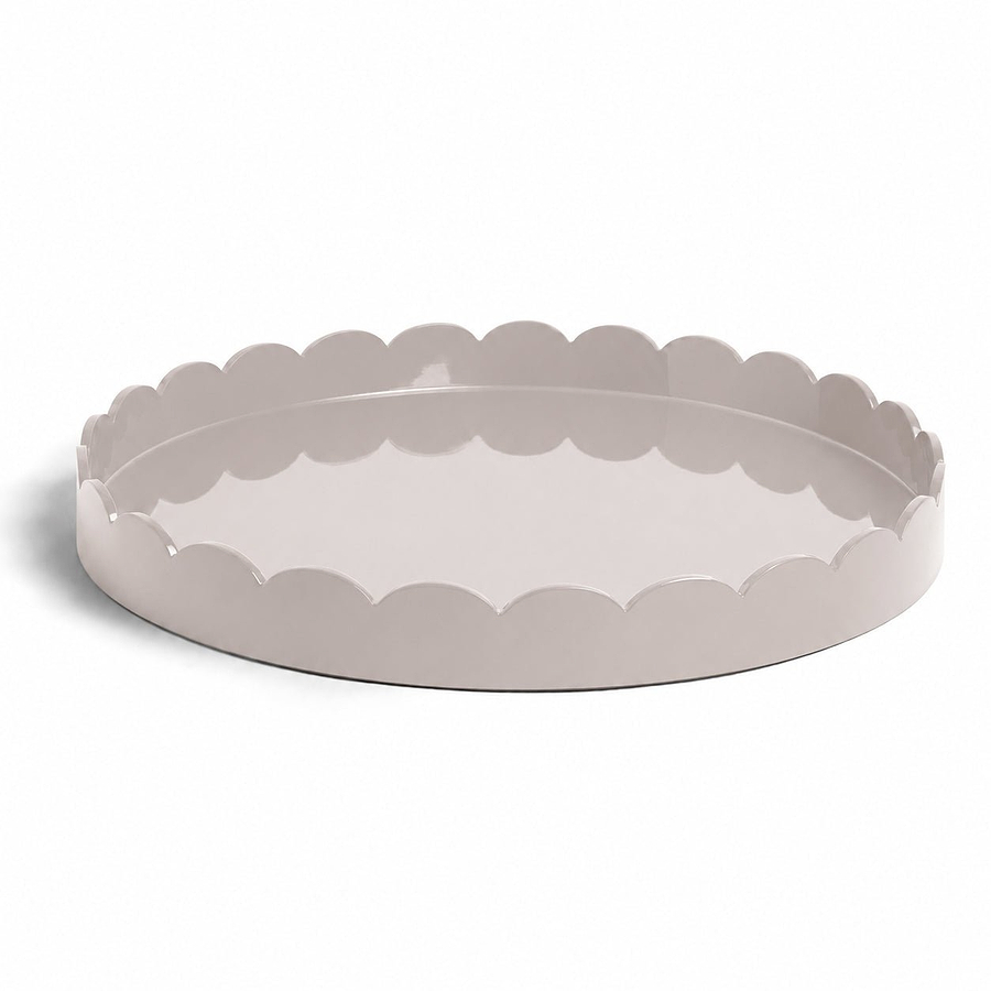 Cappuccino Round Large Lacquered Scallop Tray - Addison Ross Ltd UK
