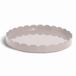 Cappuccino Round Large Lacquered Scallop Tray