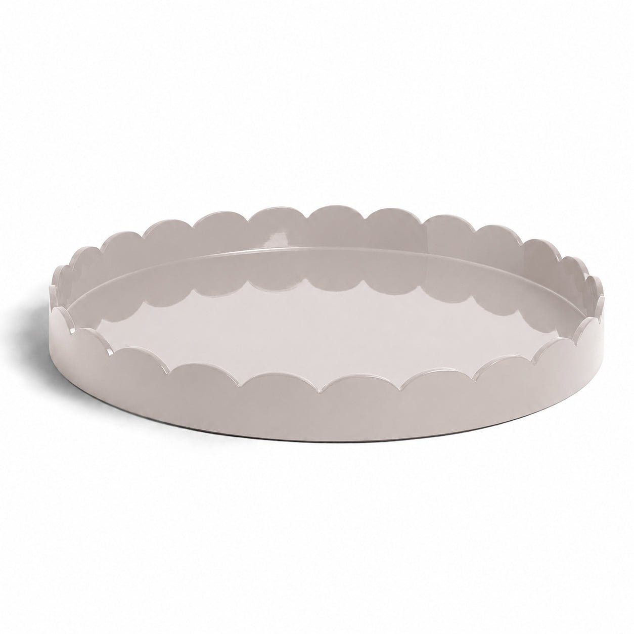 Cappuccino Round Large Lacquered Scallop Tray - Addison Ross Ltd UK