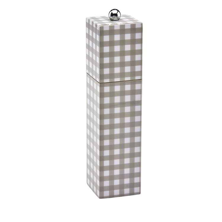 Cappucino Gingham Square Pillar Salt or Pepper Mill - Addison Ross Ltd UK