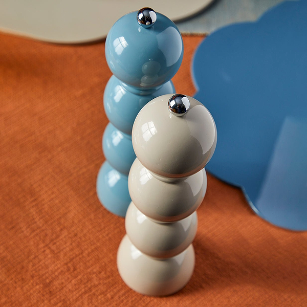 Chambray and Cappuccino Bobbin Salt & Pepper Mill Set