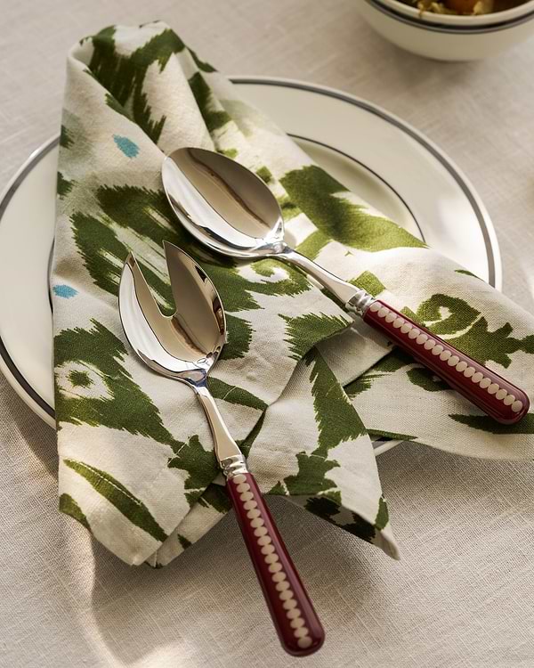 Cherry & Cappuccino Bobbin Salad Servers - 2-Piece Set - Addison Ross Ltd UK