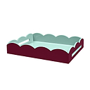 Cherry & Eau de Nil Lacquered Scallop Medium Two-Tone Tray