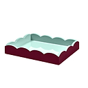 Cherry & Eau de Nil Lacquered Scallop Small Two-Tone Tray