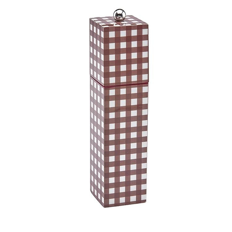 Cherry Gingham Square Pillar Salt or Pepper Mill - Addison Ross Ltd UK