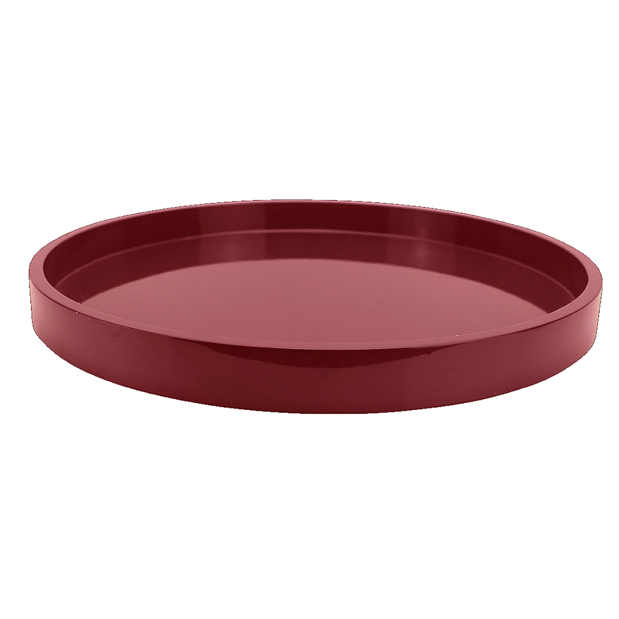 Cherry Straight Round Medium Lacquered Tray - Addison Ross Ltd UK