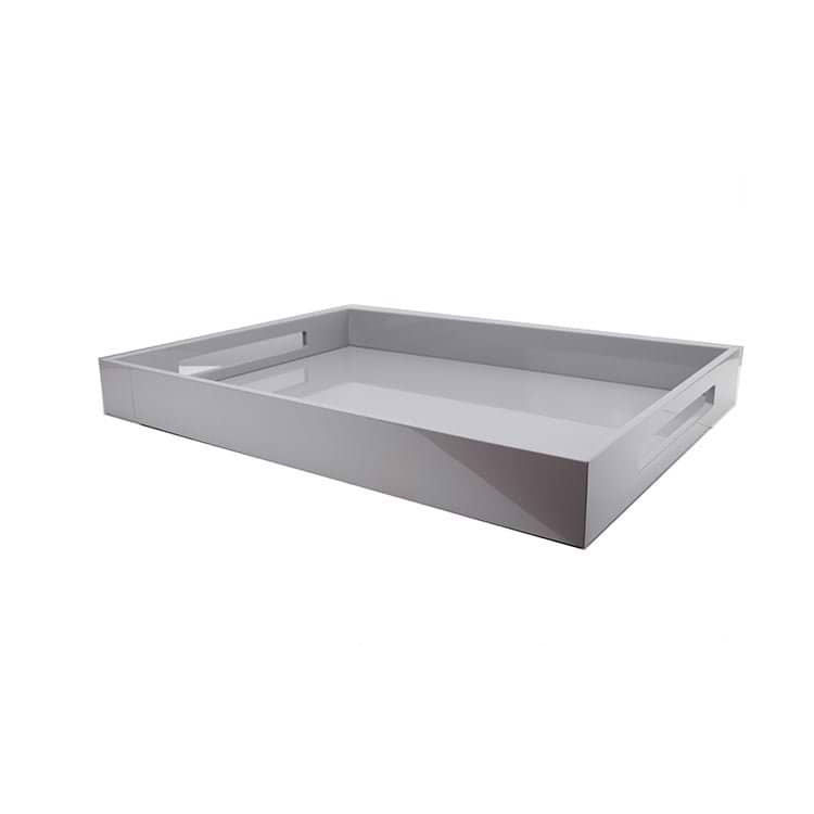 Chiffon Grey Large Lacquered Ottoman Tray - Addison Ross Ltd UK