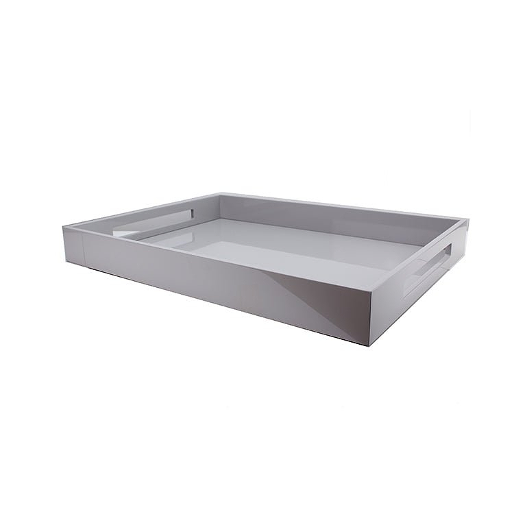 Chiffon Grey Large Lacquered Ottoman Tray - Addison Ross Ltd UK