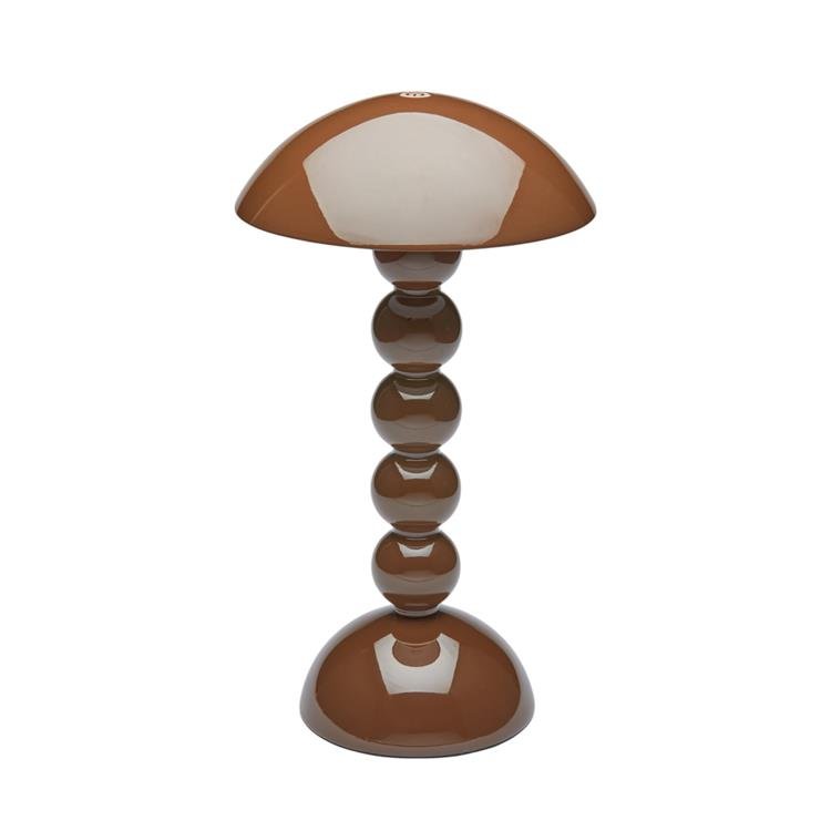 Chocolate Lacquer Rechargeable Bobbin LED Lamp - Addison Ross Ltd UK
