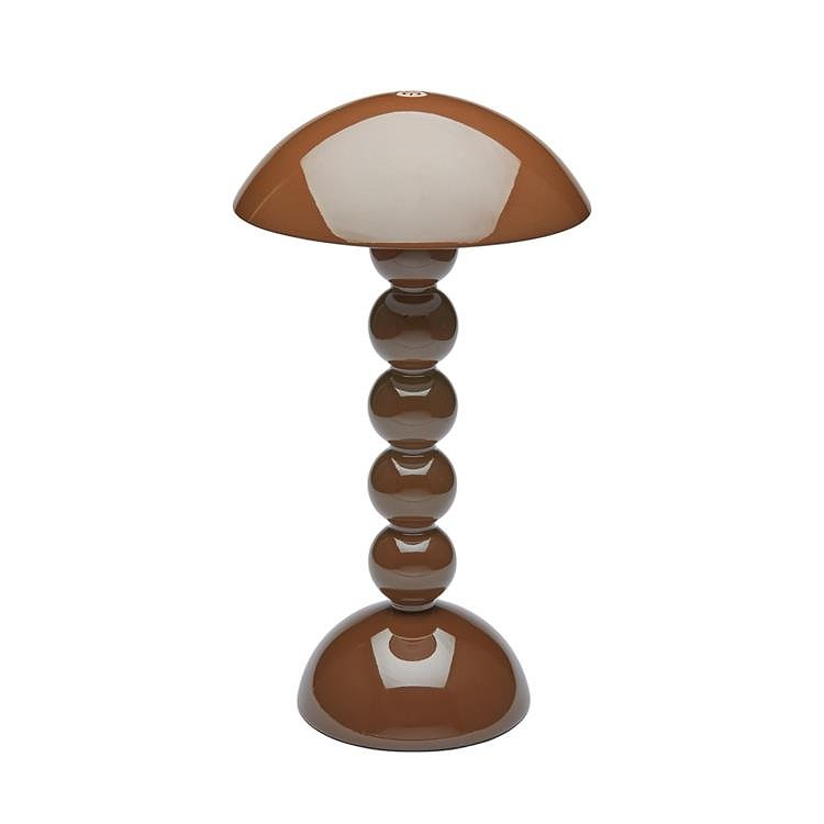 Chocolate Lacquer Rechargeable Bobbin LED Lamp - Addison Ross Ltd UK