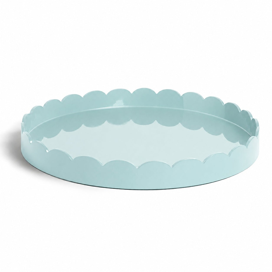 Eau de Nil Round Large Lacquered Scallop Tray - Addison Ross Ltd UK