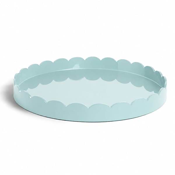 Eau de Nil Round Large Lacquered Scallop Tray - Addison Ross Ltd UK