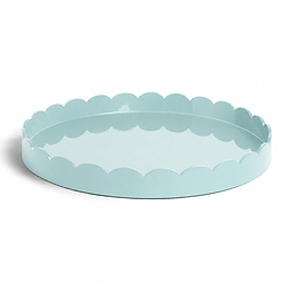 Eau de Nil Round Large Lacquered Scallop Tray