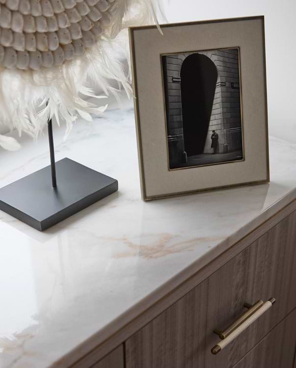 Ecru Faux Shagreen & Bronze Photo Frame - Addison Ross Ltd UK