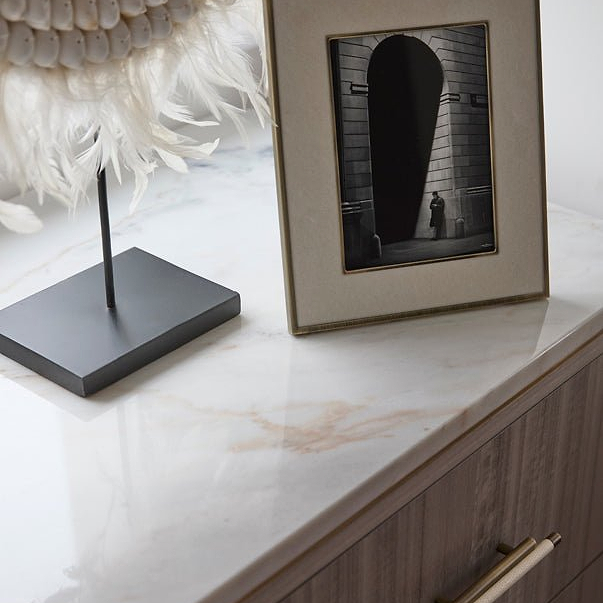 Ecru Faux Shagreen & Bronze Photo Frame - Addison Ross Ltd UK