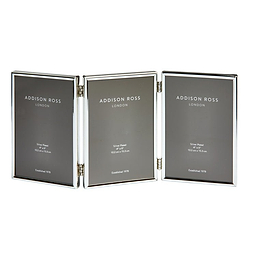 Fine Edged Silver Triple Photo Frame