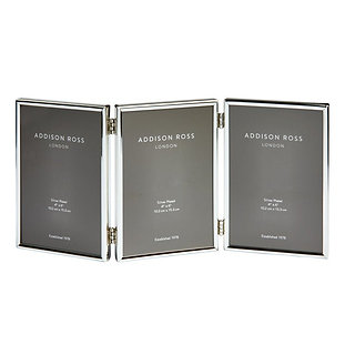 Fine Edged Silver Triple Photo Frame