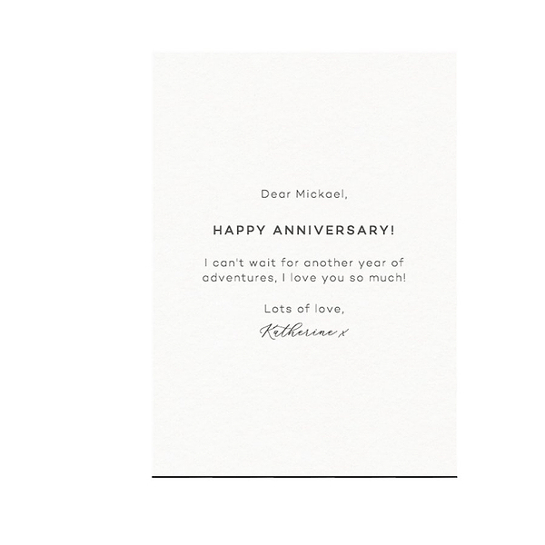 Greeting card for personalize options - Addison Ross Ltd UK