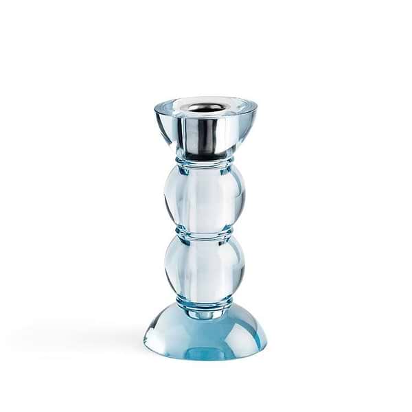 Icy Bobbin Candlestick Blue 14cm