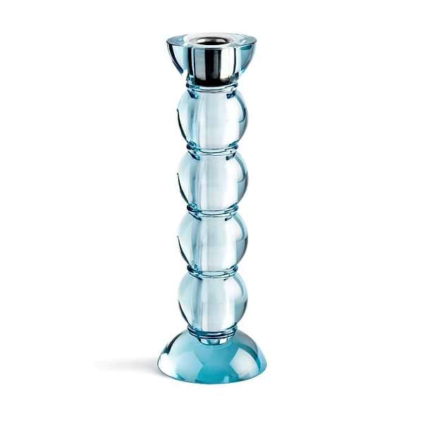 Icy Bobbin Candlestick Blue 23cm