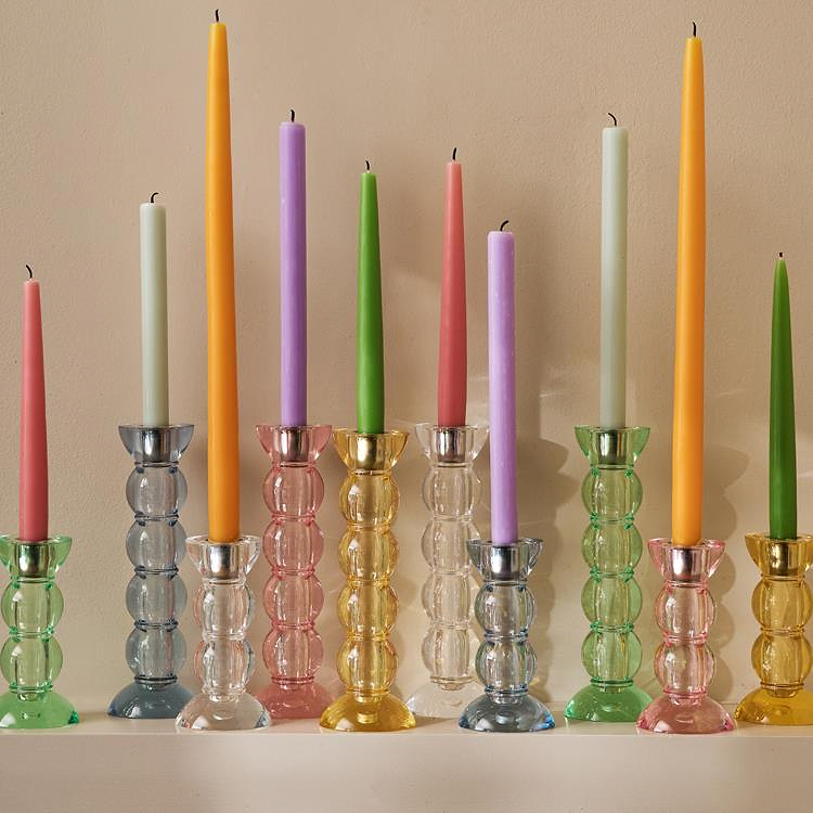 Icy Bobbin Candlestick Green 14cm - Addison Ross Ltd UK