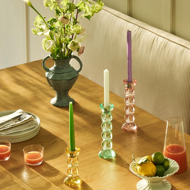 Icy Bobbin Candlestick Orange 14cm - Addison Ross Ltd UK