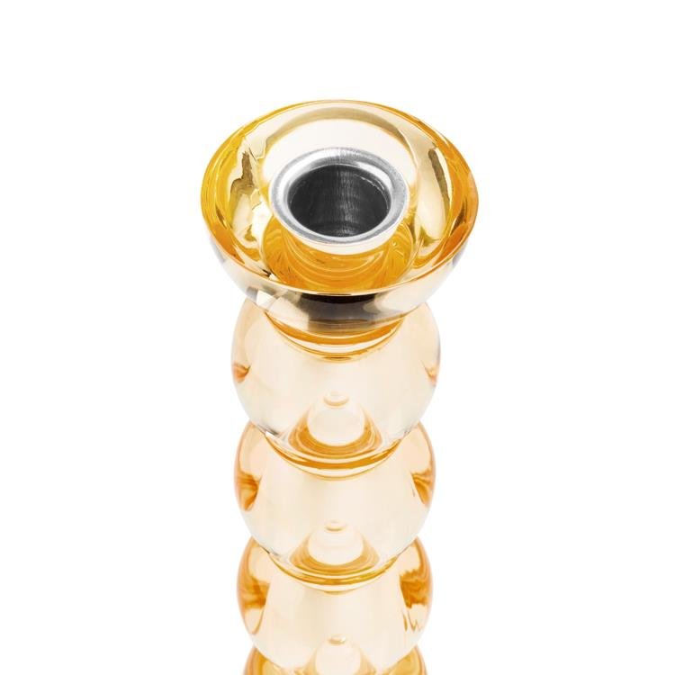 Icy Bobbin Candlestick Orange 23cm - Addison Ross Ltd UK