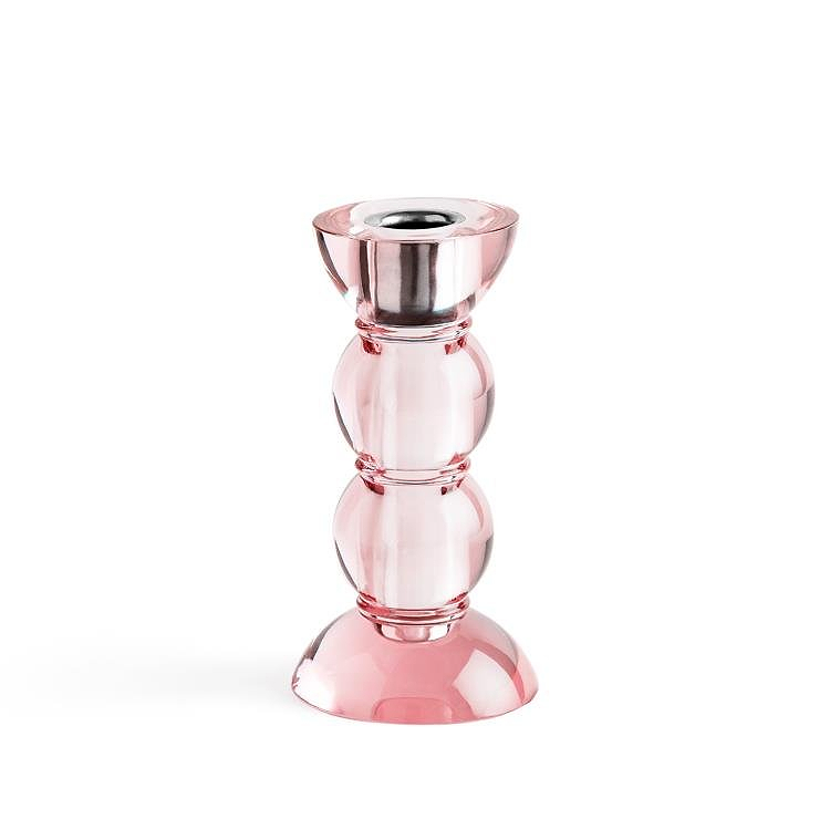 Icy Bobbin Candlestick Pink 14cm - Addison Ross Ltd UK