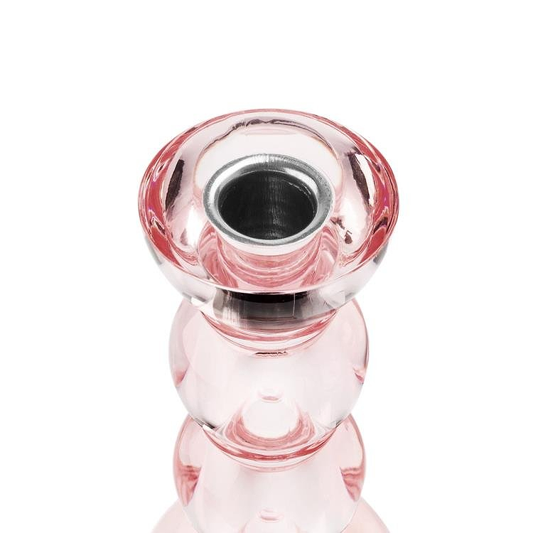 Icy Bobbin Candlestick Pink 14cm - Addison Ross Ltd UK